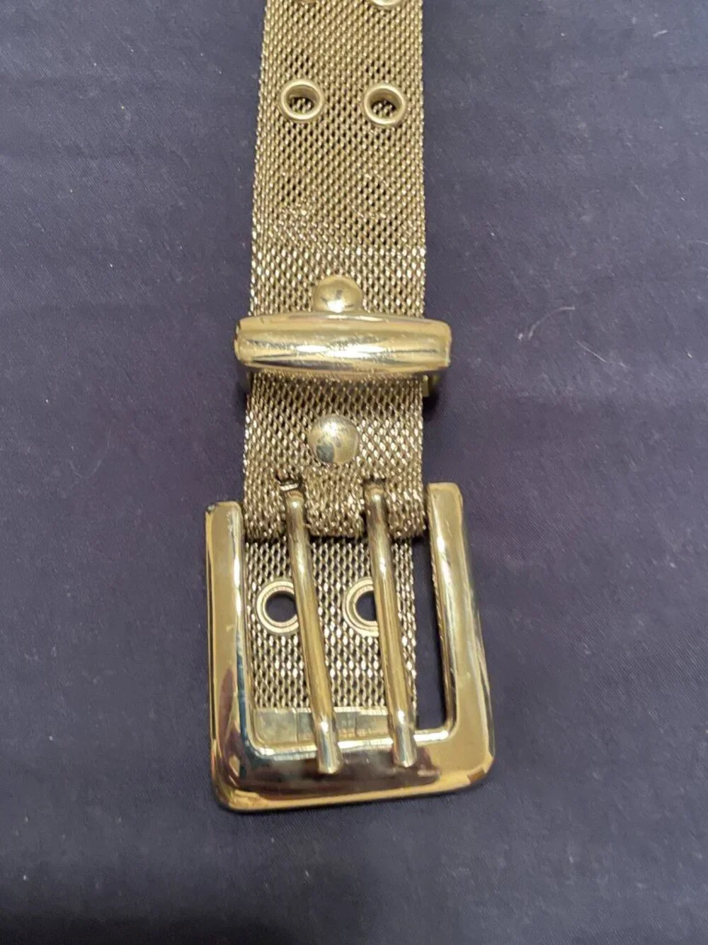 Vintage Silver Metallic Mesh Belt | Adjustable Chain Strap